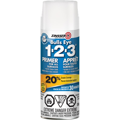 Bulls Eye 1-2-3&reg; Water-Base Primer, Aerosol Can, White Groupe Belzile Dickner