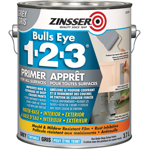 Appr&ecirc;t &agrave; base d'eau Bulls Eye 1-2-3, 3,78 L, Gallon, Gris Groupe Belzile Dickner