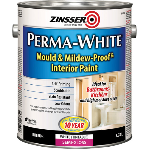 Peinture int&eacute;rieure Mold & Mildew-Proof Perma-White, 3,78 L, Gallon, Blanc Groupe Belzile Dickner