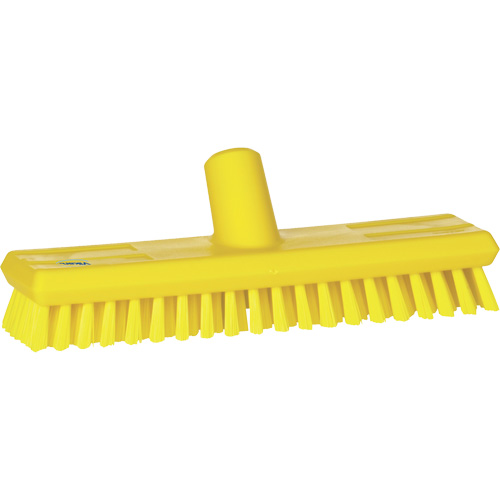 Water-Fed Deck Scrub Brush, X-Coarse Bristles, 10-3/4", Polyester, Yellow Groupe Belzile Dickner
