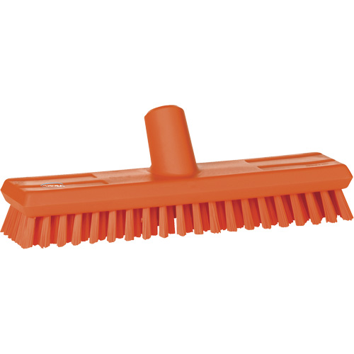 Water-Fed Deck Scrub Brush, X-Coarse Bristles, 10-3/4", Polyester, Orange Groupe Belzile Dickner