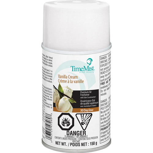 Purificateur dair industriel TimeMist, Cr&egrave;me &agrave; la vanille, Canette a&eacute;rosol/Cartouche Groupe Belzile Dickner