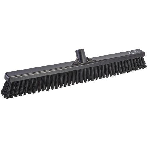 Combo Bristle Push Broom Head, Coarse/Fine Bristles, 24", Polyester, Black Groupe Belzile Dickner