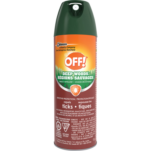 Insectifuge chasse-tiques Off! R&eacute;gions sauvages, DEET &agrave; 25 %, A&eacute;rosol, 170 g Groupe Belzile Dickner