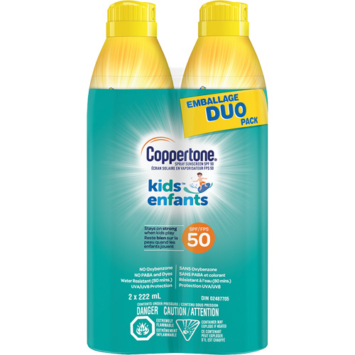 Kids Water Resistant Sunscreen, SPF 50, Aerosol Groupe Belzile Dickner