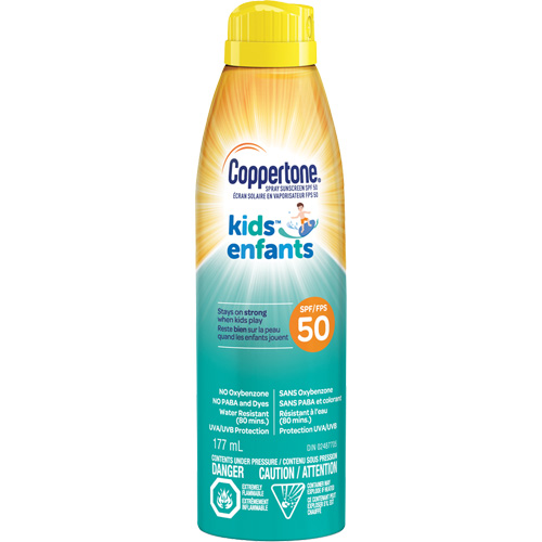 Kids Water Resistant Sunscreen, SPF 50, Aerosol Groupe Belzile Dickner
