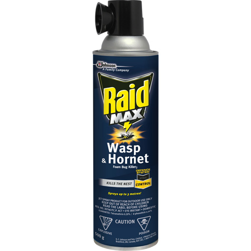Mousse insecticide contre les gu&ecirc;pes et les frelons Raid Max, 500 g, Canette a&eacute;rosol, &agrave; base de solvant Groupe Belzile Dickner