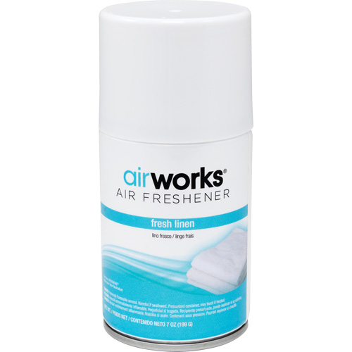 AirWorks&reg; Metered Air Fresheners, Fresh Linen, Aerosol Can Groupe Belzile Dickner