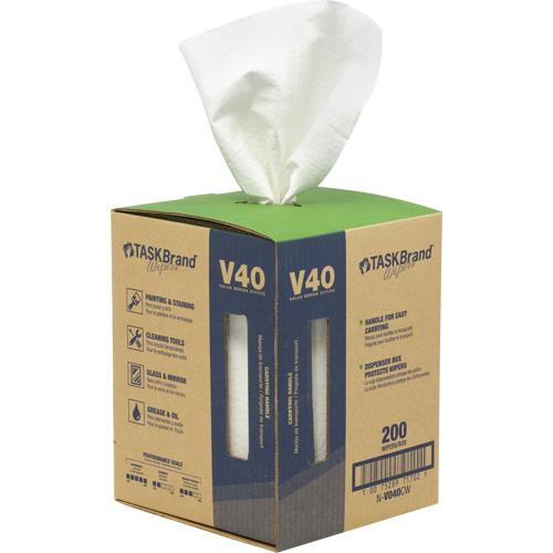 TaskBrand&reg; V40 Value Series Wipers, All-Purpose, 12" L x 10" W Groupe Belzile Dickner