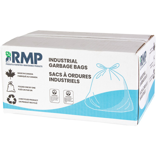 Industrial Garbage Bags, Utility, 24" W x 22" L, 0.64 mils, Black, 26 L (7 Gal.) Capacity Groupe Belzile Dickner