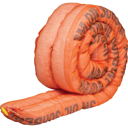 Barri&egrave;re de pollution absorbante double pour produits p&eacute;troliers, Huile seulement, 10' lo x 4" la, Absorption 36,8 gal Groupe Belzile Dickner