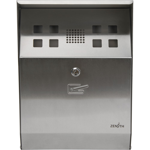 Smoking Receptacle, Wall-Mount, Stainless Steel, 1.6 Litres Capacity, 13-4/5" Height Groupe Belzile Dickner