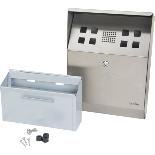 Smoking Receptacle, Wall-Mount, Stainless Steel, 1 Litre Capacity, 11-4/5" Height Groupe Belzile Dickner