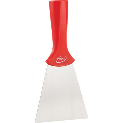 Grattoir en acier inoxydable avec poign&eacute;e montable sur manche, Rouge, 4" la x 8" lo Groupe Belzile Dickner
