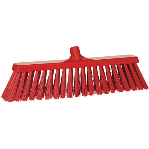 Heavy-Duty Push Broom, Stiff Bristles, 20", Polyester, Red Groupe Belzile Dickner