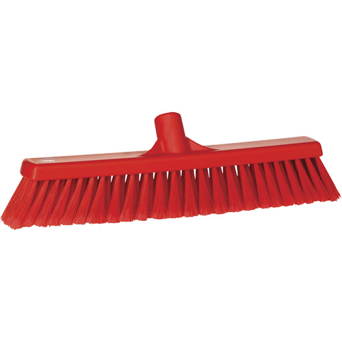 Fine Particle Push Broom, Fine/Split Bristles, 16-1/4", Polypropylene, Red Groupe Belzile Dickner