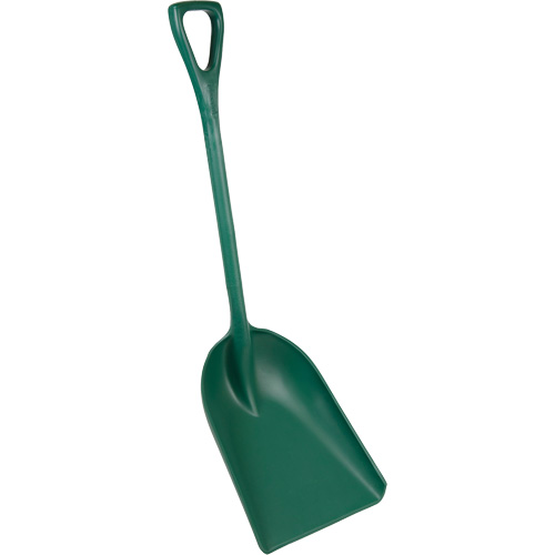 One-Piece Metal Detectable Shovel, 13-3/4" x 17" Blade, 42-1/2" Length, Plastic, Green Groupe Belzile Dickner