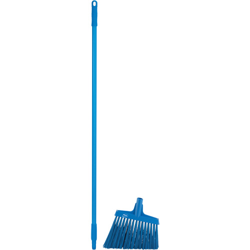 Angle Broom Head with Handle, X-Coarse Bristles, 12", Polyester, Blue Groupe Belzile Dickner