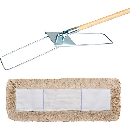 Syst&egrave;me de vadrouille &agrave; &eacute;pousseter Break-Ezy, Style &agrave; enfiler, Coton, 48" lo x 5" la Groupe Belzile Dickner