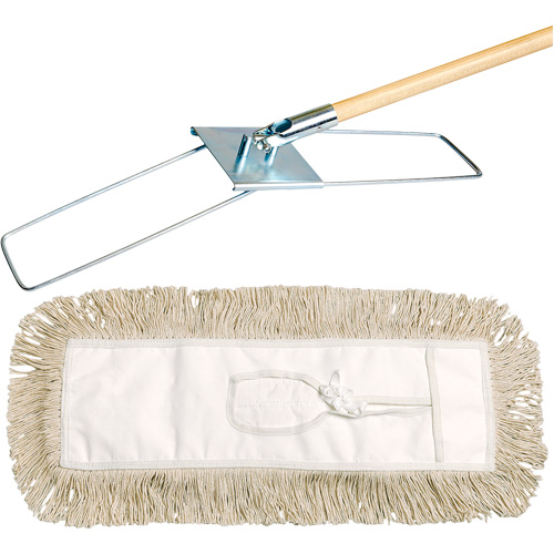 Syst&egrave;me de vadrouille &agrave; &eacute;pousseter Break-Ezy, Style &agrave; attacher, Coton, 48" lo x 3-1/2" la Groupe Belzile Dickner