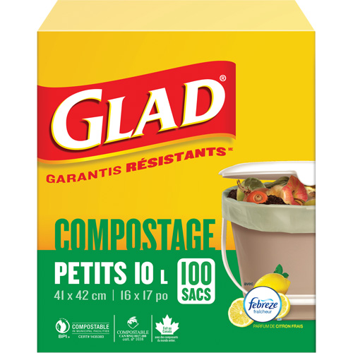 Petits sacs de compostage, R&eacute;gulier, 17" lo x 16" la, Brun, Capacit&eacute; de 10 L (3 gal.) Groupe Belzile Dickner