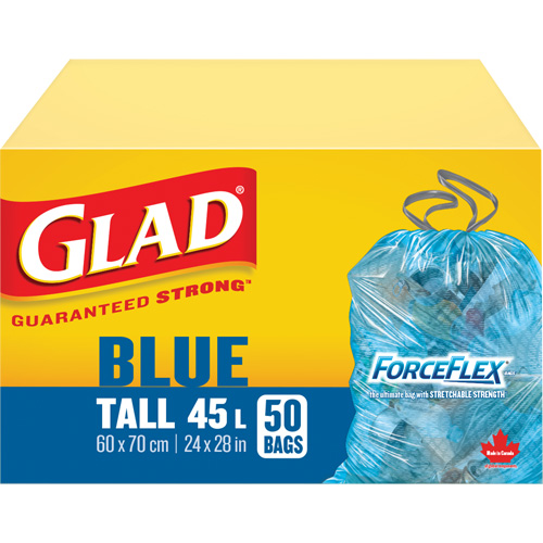 Sacs de recyclage 45 L, R&eacute;gulier, 24" la x 28" lo, Bleu Groupe Belzile Dickner