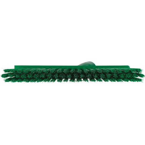 Dustpan Broom with Angled Thread, Medium Bristles, 10", Polyester, Green Groupe Belzile Dickner