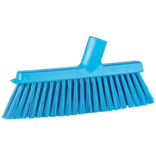Dustpan Broom with Angled Thread, Medium Bristles, 10", Polyester, Blue Groupe Belzile Dickner