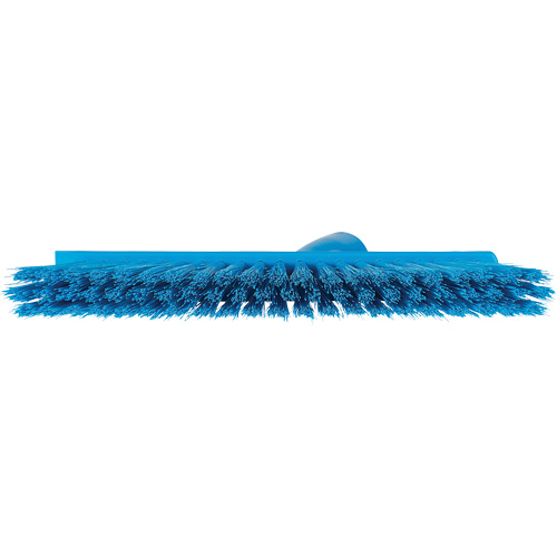 Dustpan Broom with Angled Thread, Medium Bristles, 10", Polyester, Blue Groupe Belzile Dickner