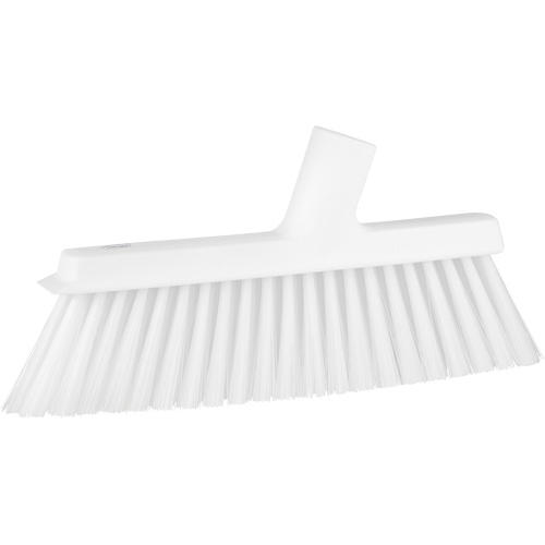 Dustpan Broom with Angled Thread, Medium Bristles, 10", Polyester, White Groupe Belzile Dickner