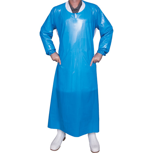 Top Dog 6 Mil. Gown, Large, Blue, Polyurethane Groupe Belzile Dickner
