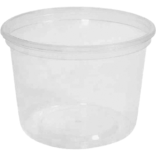 MicroGourmet 16 oz. Clear Deli Container without Lid, Plastic, Round Groupe Belzile Dickner
