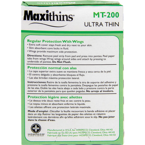 Serviettes Maxi Maxithins ultra minces avec ailes Groupe Belzile Dickner