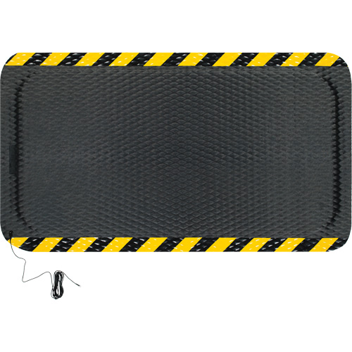 Ensemble de tapis conductible Hog Heaven, 3' la x 5' lo, 7/8" &eacute;paisseur, Noir/Jaune, Nitrile Groupe Belzile Dickner