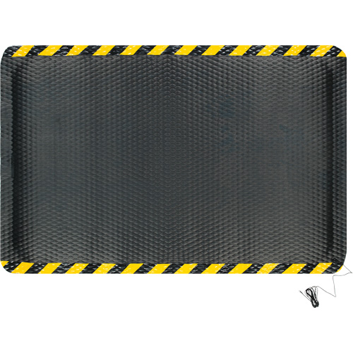 Tapis conductible Hog Heaven, 4' la x 6' lo, 5/8" &eacute;paisseur, Noir/Jaune, Nitrile Groupe Belzile Dickner