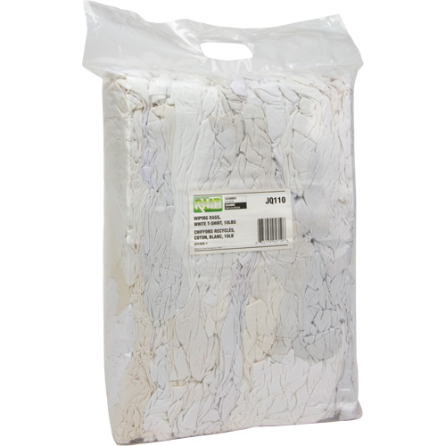 Recycled Material Wiping Rags, Cotton, White, 10 lbs. Groupe Belzile Dickner