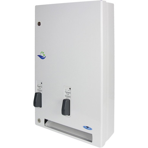 Distributeur de produits d'hygi&egrave;ne f&eacute;minine gratuits &agrave; bouton pression Groupe Belzile Dickner