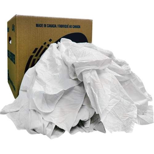 Chiffons recycl&eacute;s, Coton, Blanc, 10 lb Groupe Belzile Dickner