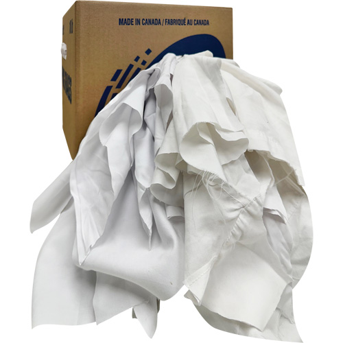 Chiffons recycl&eacute;s, Coton, Blanc, 10 lb Groupe Belzile Dickner