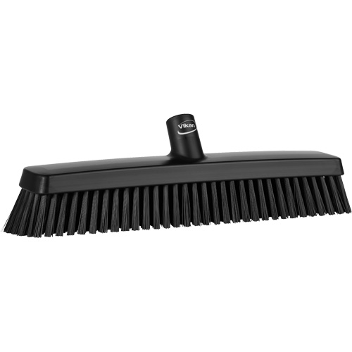 Push Broom Head, Fine/Stiff Bristles, 16-1/2", Polyester/Polypropylene, Black Groupe Belzile Dickner