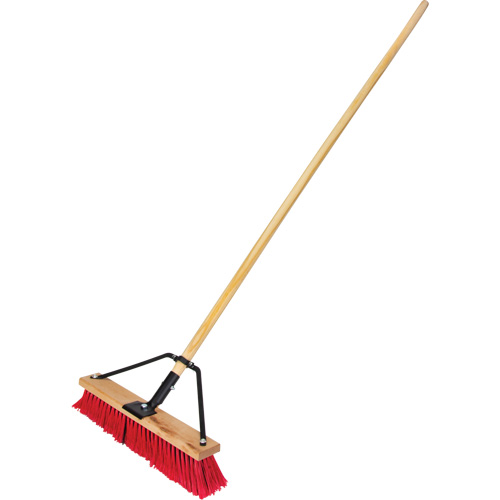 Push Broom with Braced Handle, 18", Medium, PVC Bristles Groupe Belzile Dickner