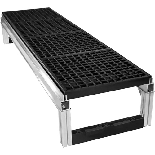 FOUNDATION Open Drainage Modular Aluminum Work Platform Kit, 36" W x 72" D, 400 lbs. Capacity, All-Welded Groupe Belzile Dickner