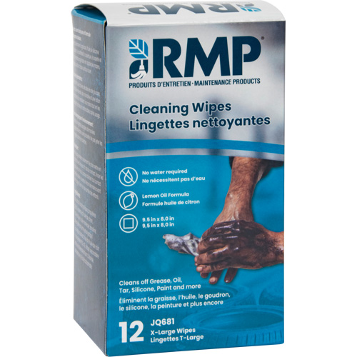 Lingettes nettoyantes emball&eacute;es individuellement, 12 lingettes, 8" x 9-1/2" Groupe Belzile Dickner