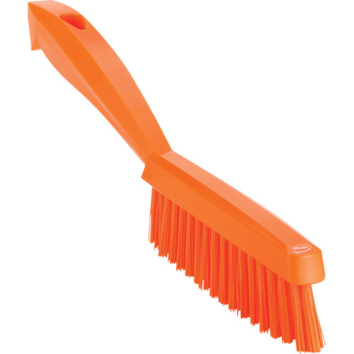 Narrow Hand Brush with Short Handle, Extra Stiff Bristles, 11-4/5" Long, Orange Groupe Belzile Dickner