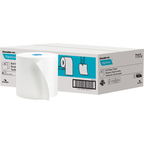 Papier essuie-tout textur&eacute; compostable &agrave; enrouler &agrave; la main PRO Signature, 1 pli, Standard, 1000' lo Groupe Belzile Dickner