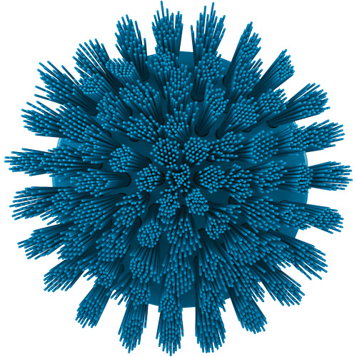 HyDrive Round Drill Brush, Extra Stiff Bristles, 3-1/10" Long, Blue Groupe Belzile Dickner