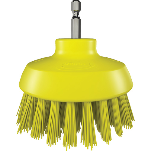 HyDrive Round Drill Brush, Extra Stiff Bristles, 3-1/10" Long, Yellow Groupe Belzile Dickner