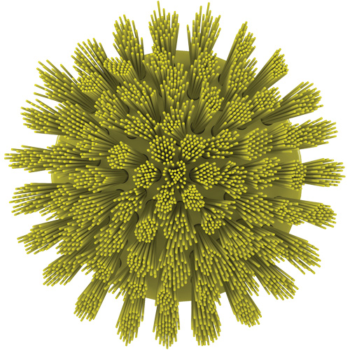 HyDrive Round Drill Brush, Extra Stiff Bristles, 3-1/10" Long, Yellow Groupe Belzile Dickner
