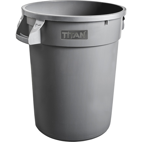 Grey Titan Garbage Container, Plastic, 20 US gal. Groupe Belzile Dickner