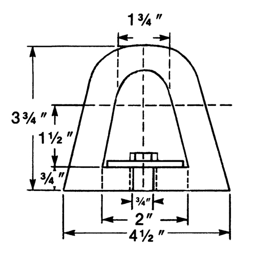 Extruded Rubber Dock Fenders, Rubber, 4-1/2" W x 12" L x 3-3/4" D Groupe Belzile Dickner